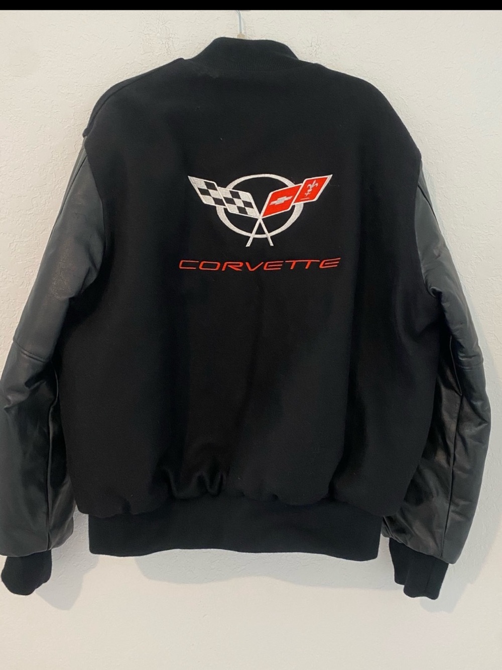 Holloway Black Bomber Jacket with Corvette Patch